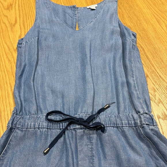 blue jeans color jumpsuit in splendid brand camisole shorts - Picture 3 of 4